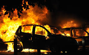 В Вышгороде сгорел автомобиль (видео)