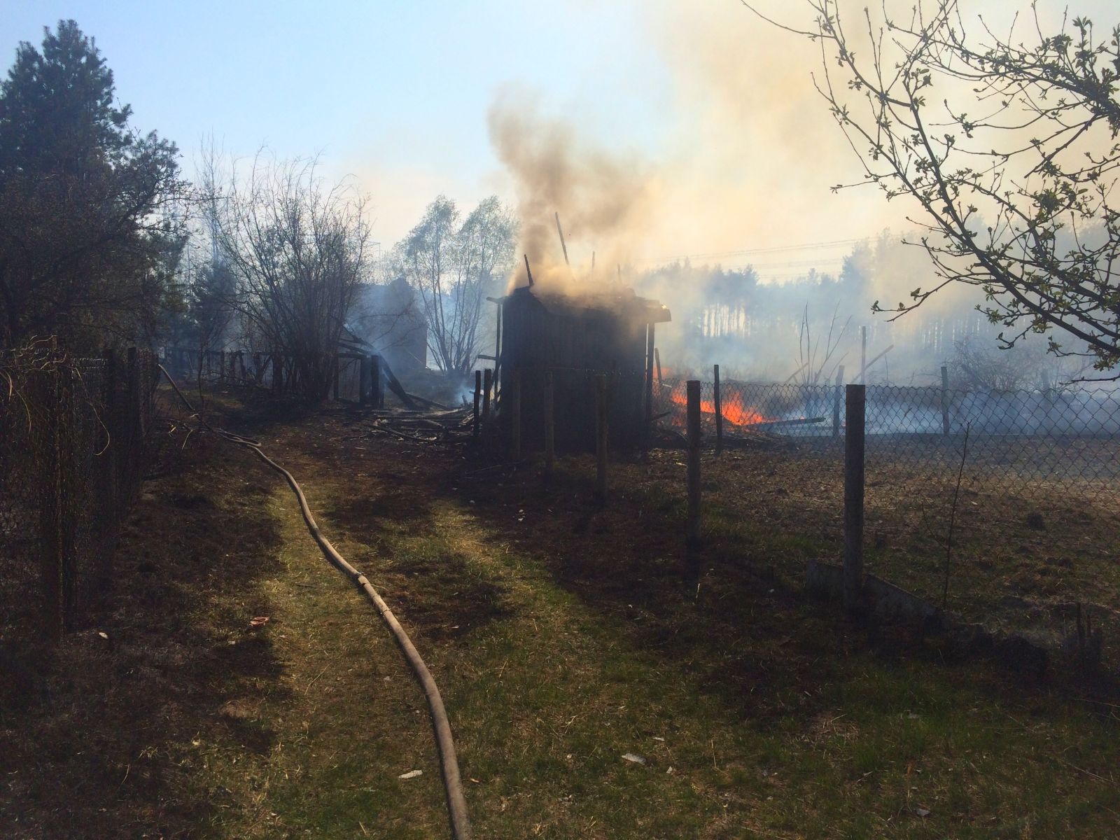 Из-за выжигания травы под Киевом горят дачи