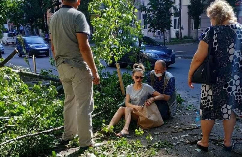 На Шулявке на девушку рухнуло дерево