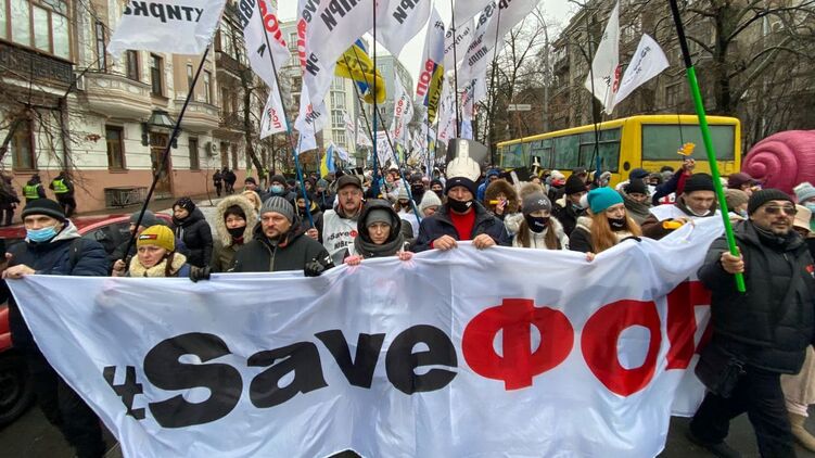 В Киеве продолжается акция предпринимателей