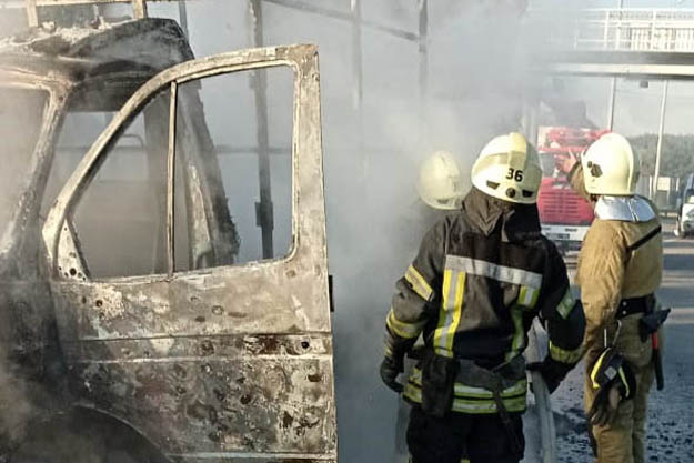 В Бучанском районе сгорел грузовой автомобиль