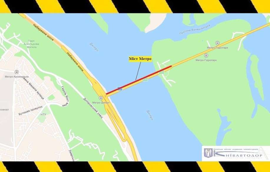 19 октября будет ограничено движение транспорта на мосту Метро