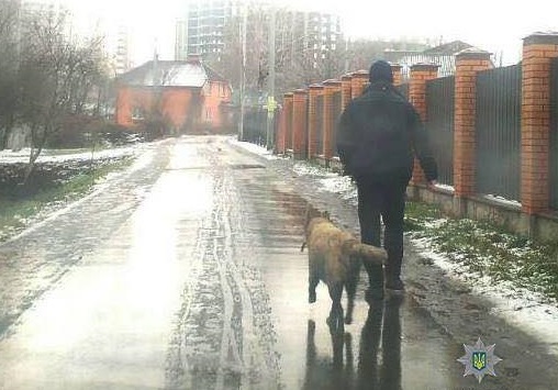 Под Киевом патрульные спасли собаку