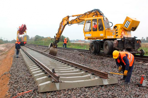 Строительство железной дороги до Борисполя ведется с перевыполнением плана