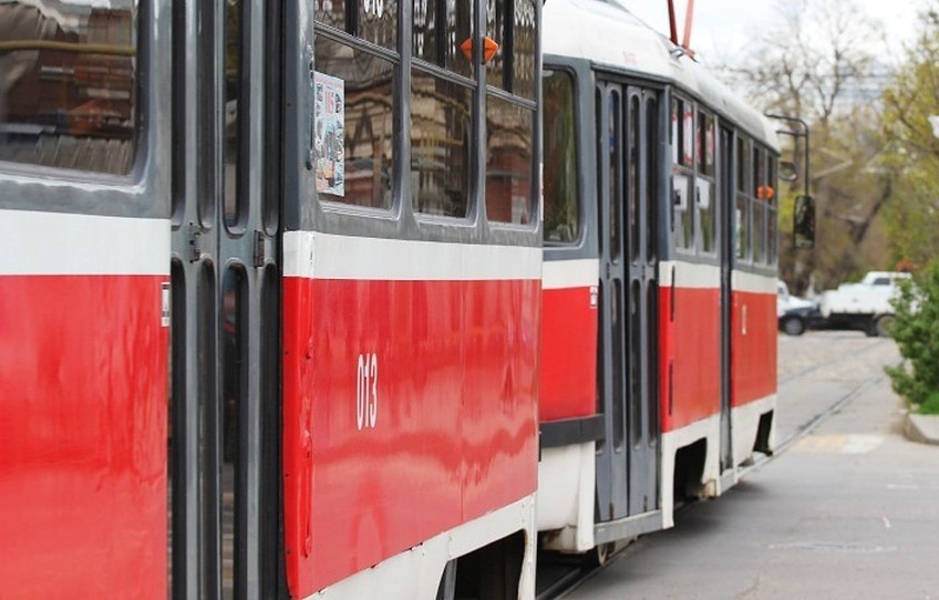 На Лукьяновке остановились трамваи (фото)