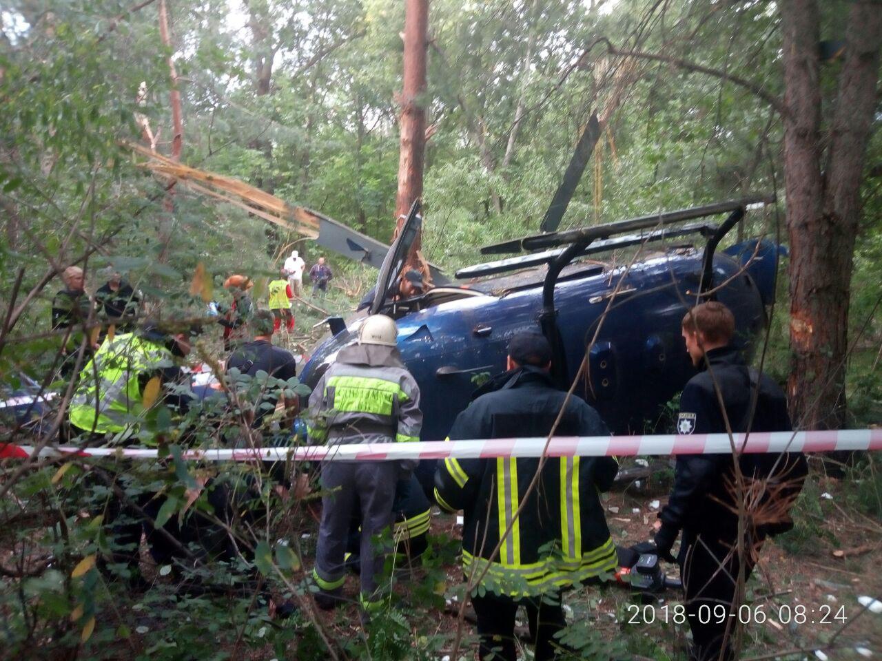 Падение вертолета засняли на видео