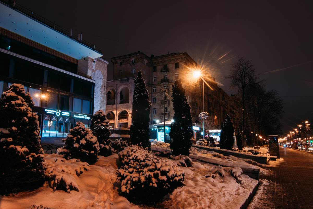 Ночной Киев зимой (фото)