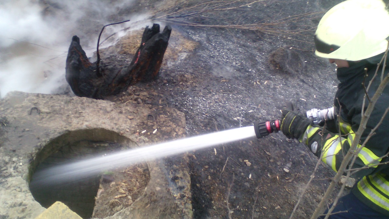 Из-за выжигания травы под Киевом загорелся трубопровод