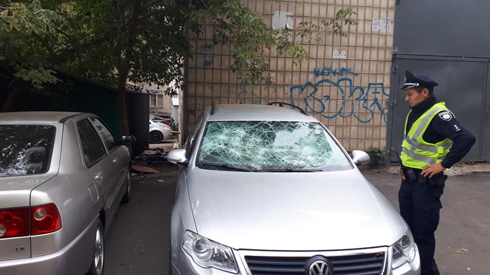 Неадекватная женщина разгромила машины на Отрадном