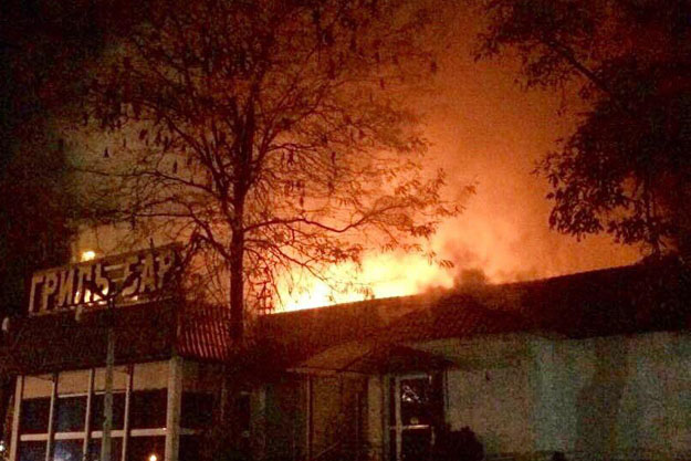 В Киеве сгорело здание