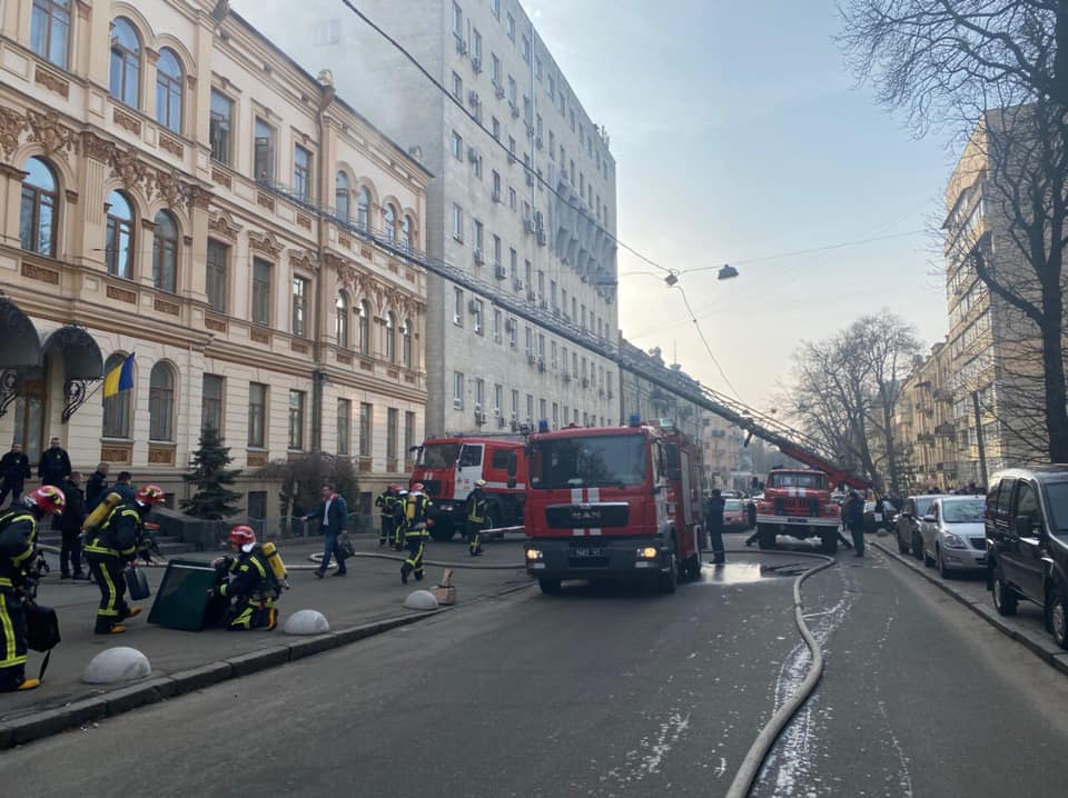 В Киеве горело здание Минкульта