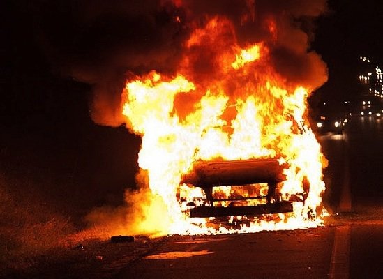 В Боярке сгорел автомобиль (видео)