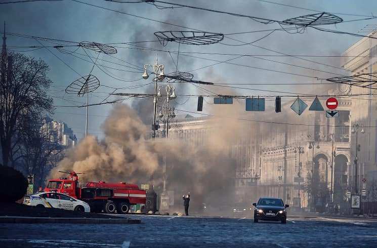 В центре Киева – пожар (видео)