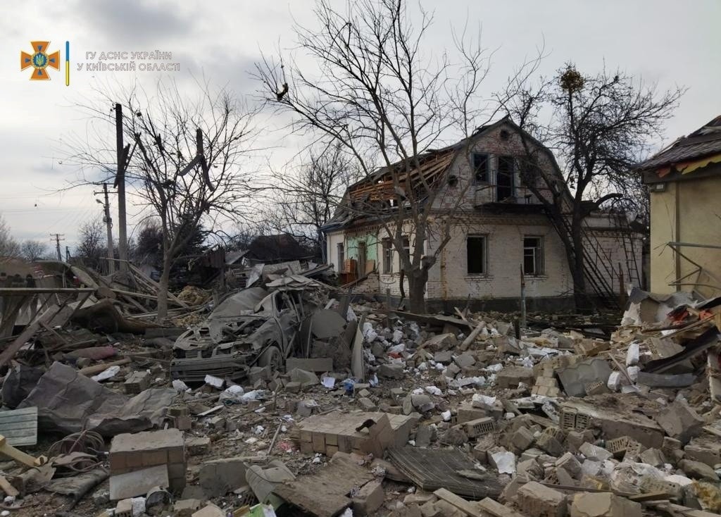 В одном из сел Фастовского района в результате обстрела разрушены 8 частных домов