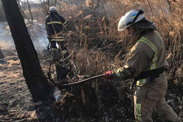 В Белоцерковском районе устранено возгорание травяного настила