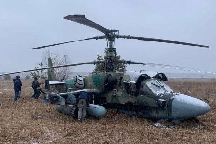 В Киевской области сбит российский вертолет К-52 