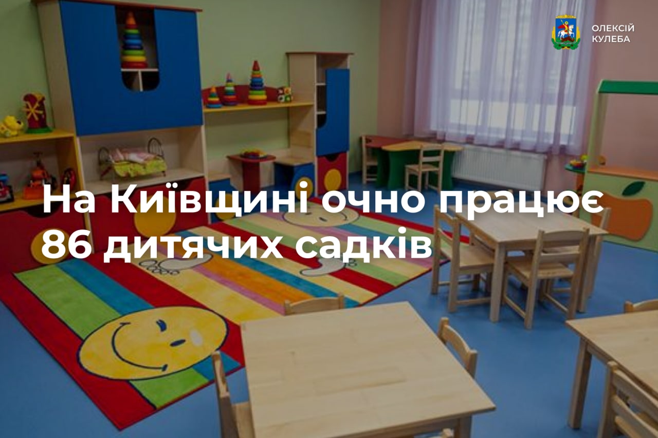 В Киевской области в очном режиме работает 86 детских садов