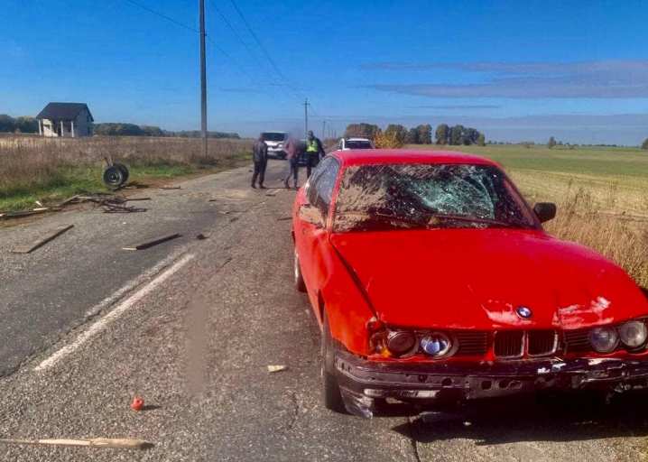 Під Києвом BMW зіткнувся із запряженим возом, є постраждалі