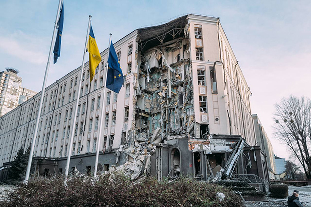 В Печерском районе Киева разрушена часть гостиницы