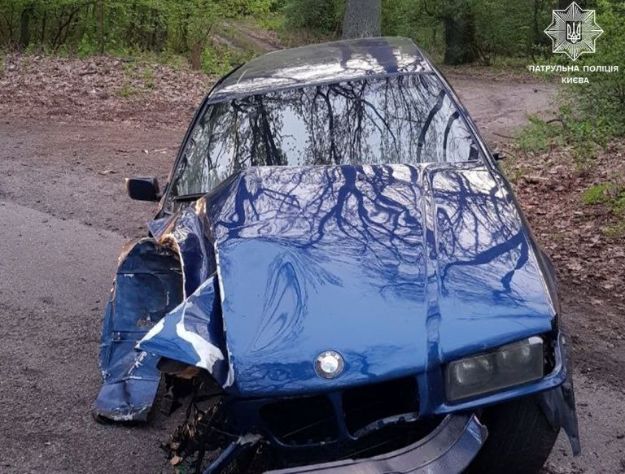 У Києві п'яний водій врізався в дерево
