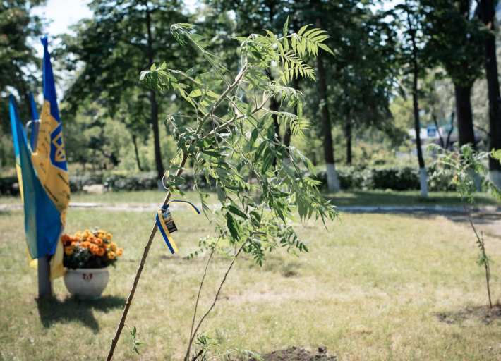 Біля ліцею у Києві висадили дерева на честь загиблих героїв-випускників