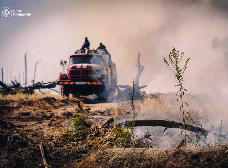 Працюють бульдозери та тягачі: на Київщині триває ліквідація масштабної пожежі