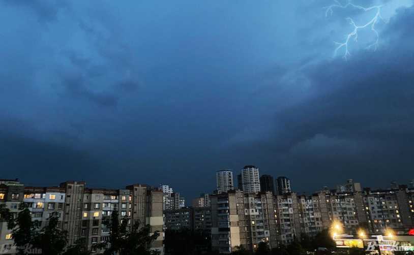 У Києві та області до кінця доби прогнозують дощі та грози