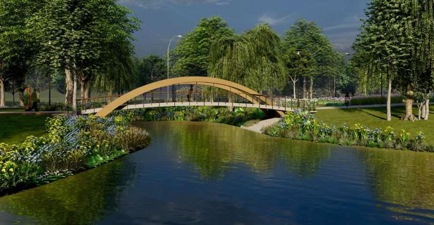 В столице построят новый мост в парке на улице Приречной в Оболонском районе